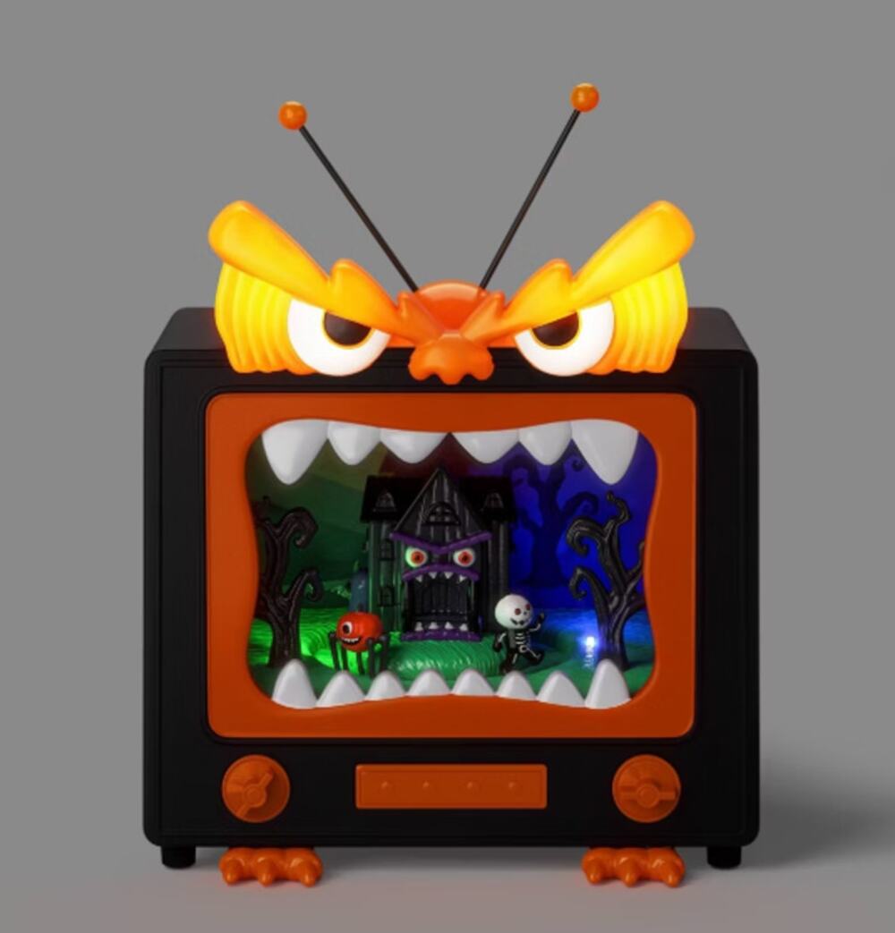 Monster TV Halloween Decorative Prop Orange 6.7" Hyde and EEK! Boutique